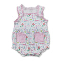 Sleeveless Plaid Pockets Octopus Fish Turtle Mermaid Baby Girls Romper