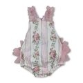 Pink Tulle Ruffle Floral Straps Baby Girls Summer Romper