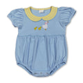 Light Blue Short Sleeves Goose Baby Girls Summer Romper