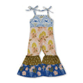 Straps Chicken Floral Patchwork Kids Girls Jumpsuit