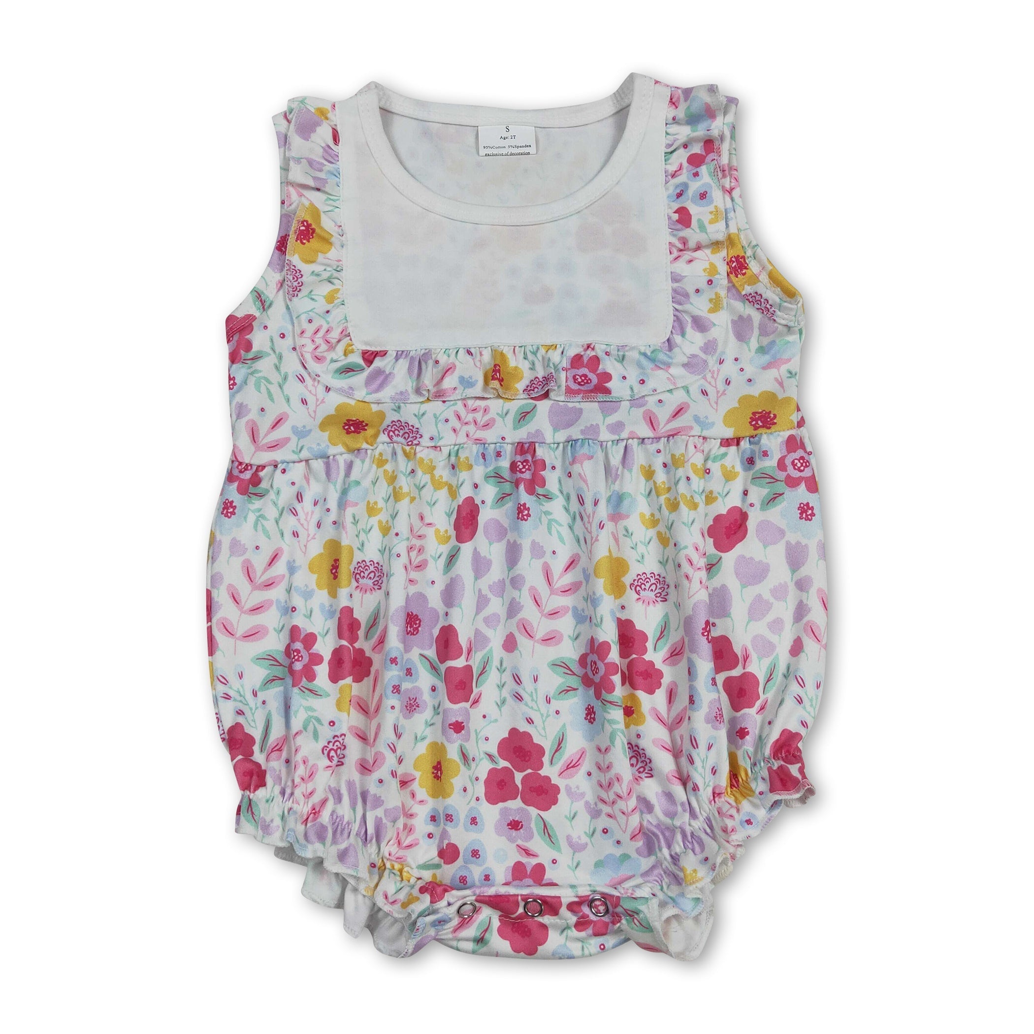 Ruffle Floral Baby Girls Spring Summer Romper