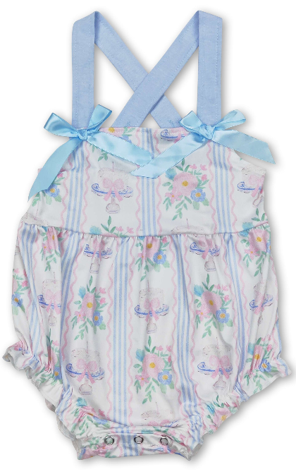 Straps Cake Floral Bow Baby Girls Summer Romper