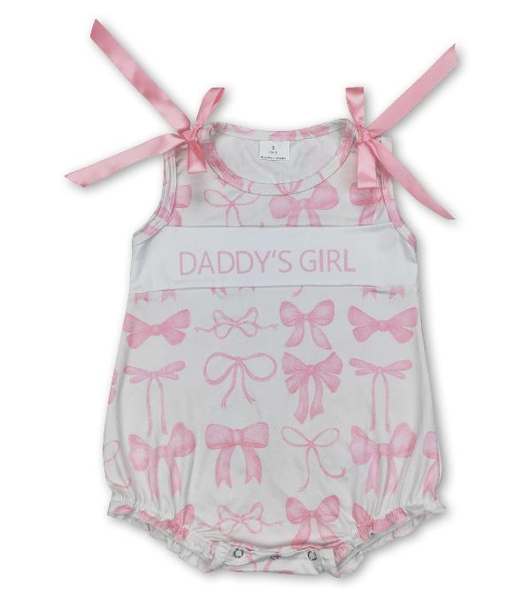 Sleeveless Pink Bow Daddy's Girl Summer Romper